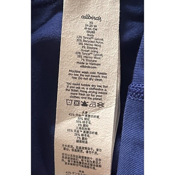 NWT Allbirds Natural Wool Blend Sustainable Legging Womens XS Blue Yoga Workout - Picture 8 of 10